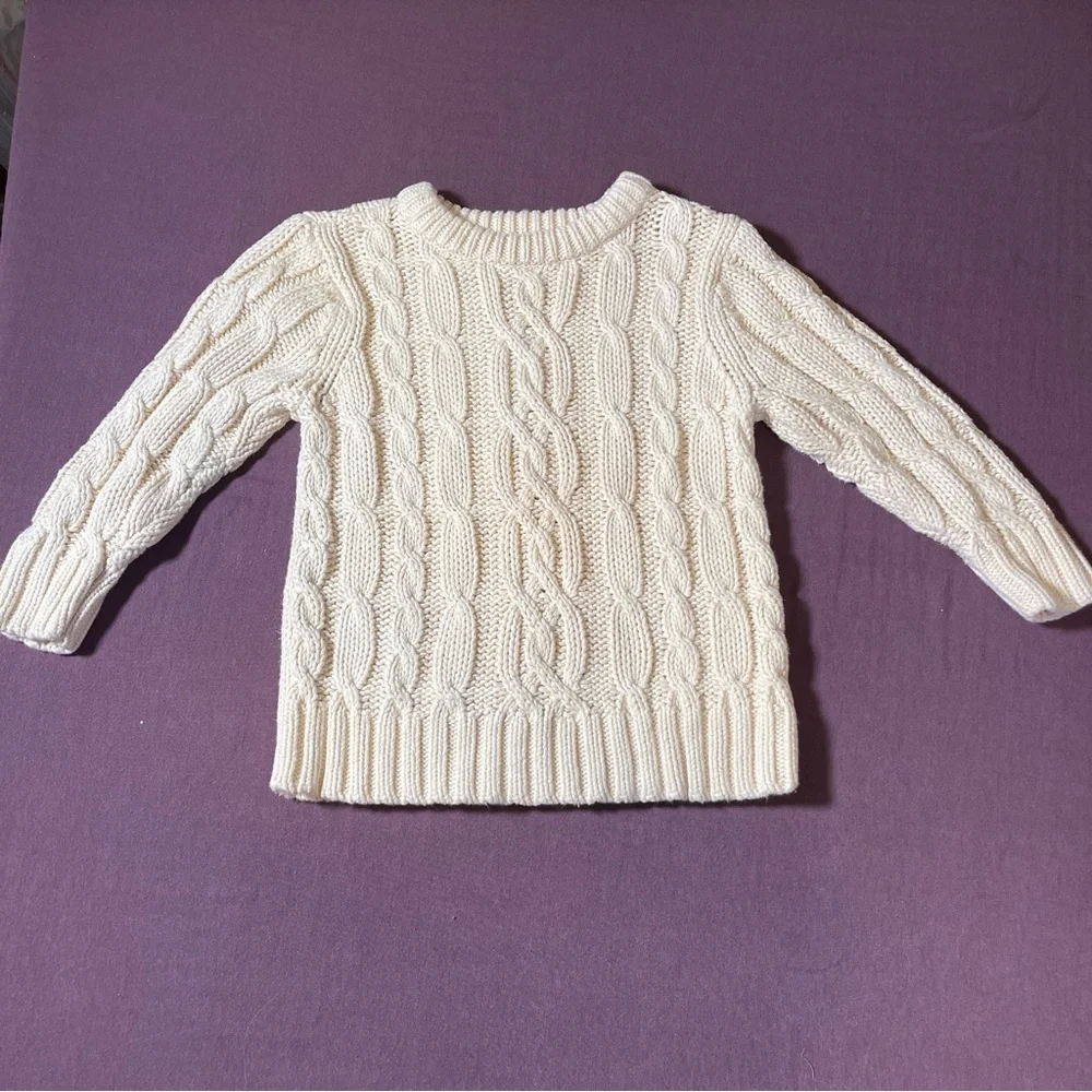 Old Navy Kids Cable Knit Sweater (Off White/Tan) - Boys 18-24 months